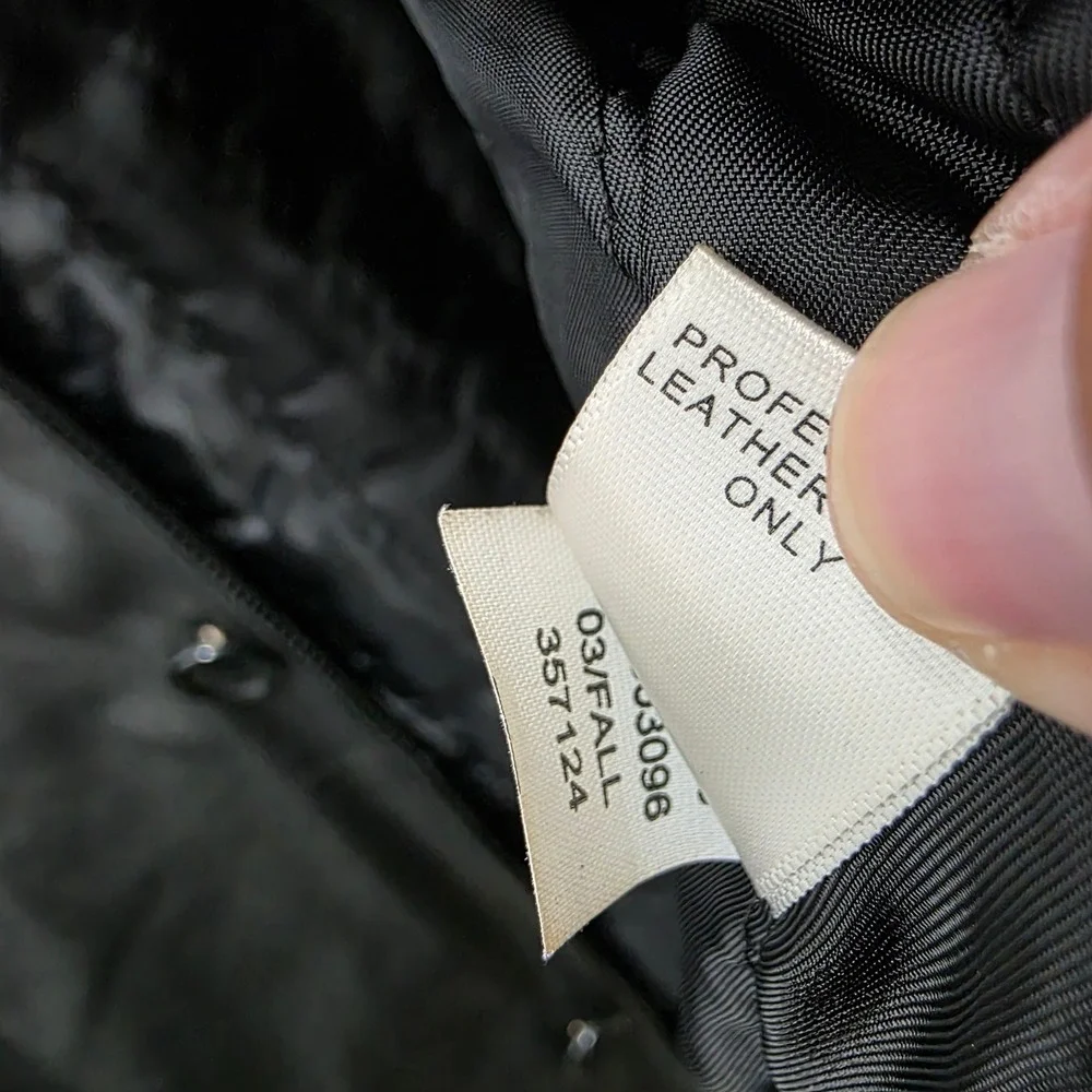 Banana Republic Mens Black Leather Car Coat Vintage 2003 Button Front Jacket M
